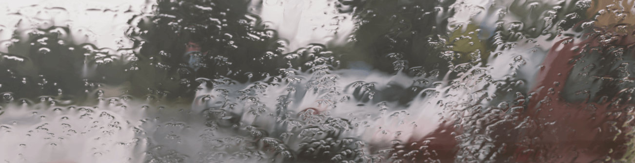 wet, blurry windshield