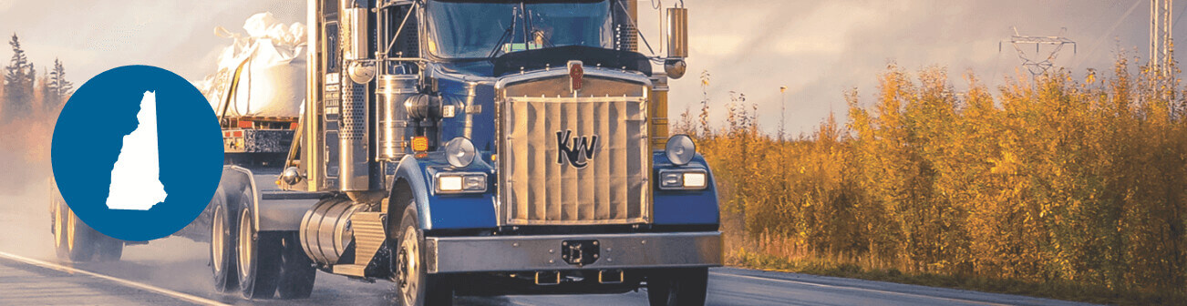Tractor trailer driving in rural area