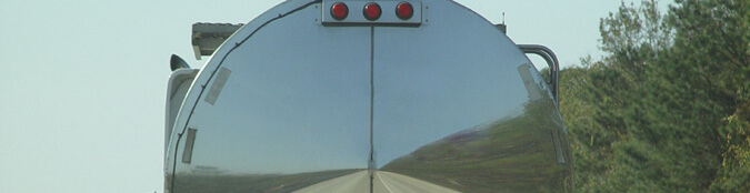 rear view of oil tanker truck