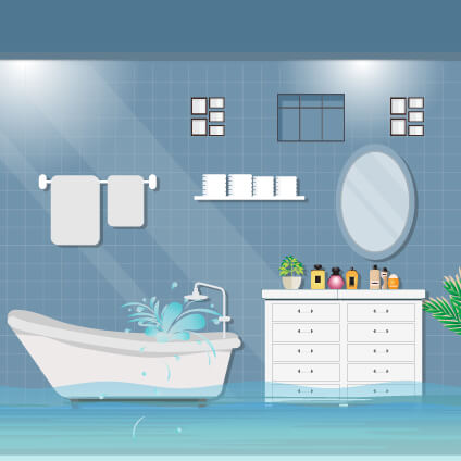 flooding bathroom