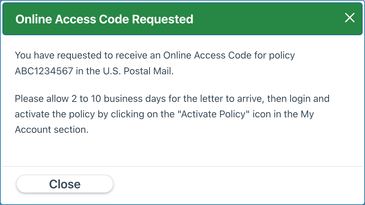 Code Mailed Code Mailed